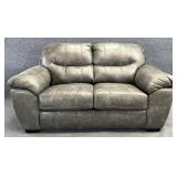 New Grey Overstuffed Loveseat