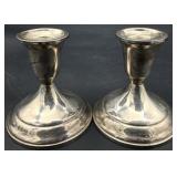 2pc Towle Sterling Silver Weighted Candlesticks