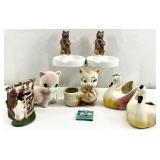 Vintage Pottery Figures, Planters & More