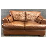 Brown Leather Loveseat