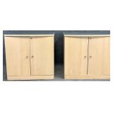 Pair Blind Door Office Cabinets