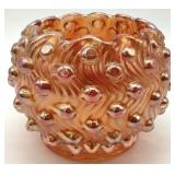 Millersburg Marigold Swirled Hobnail Glass Vase