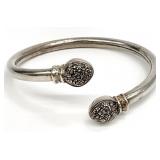 Sterling Silver Marcasite Wrap Cuff Bracelet