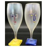 2 A Garcia Art Glass Face Glasses
