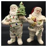 Pair Lenox Santa Figurines
