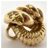 Vintage 14K Gold Statement Ring, Sz 7