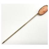 Antique 10K Gold Coral Cameo Stick Pin Brooch