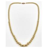 14K Gold Graduated Bead Necklace