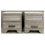 Pair New Grey Nightstands