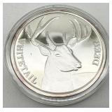 Whitetail Deer One Ounce .999 Silver Round