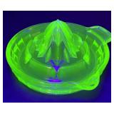 Vintage Uranium Glass Lemon Juicer