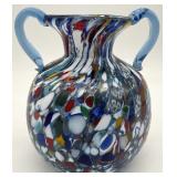 Italian Millefiori Art Glass Vase