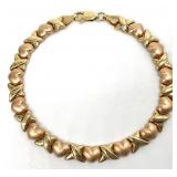 14k Yellow Gold T&C Heart Bracelet