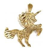 14K Gold Unicorn Pendant