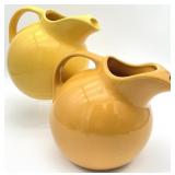 2pc Homer Laughlin Harlequin & Hall Ball Pitchers