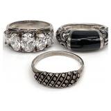 3 Sterling Silver Rings