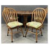 Oak Pedestal Table & 4 Chairs