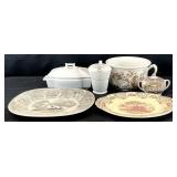 Antique Ironstone Transferware Platters & More