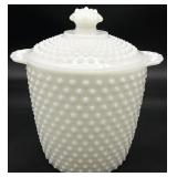 Anchor Hocking Hobnail Milk Glass Cookie Jar