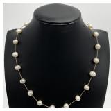 Pearl Necklace, Sterling Silver Clasp