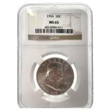 1955 Franklin Half Dollar NGC MS65