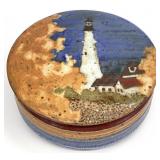 Thomas Reece Lighthouse Art Pottery Lidded Bowl