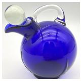 Cambridge Cobalt Blue Glass Oil Decanter Cruet w/