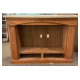 Oak Fireplace Style Media Stand