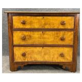 Antique Walnut Three Drawer Chest