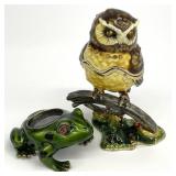 Vintage Enameled Trinket Box & Magnifying Glass