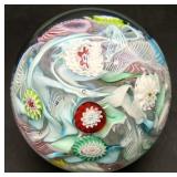 Murano Millefiori Latticino Art Glass Paperweight