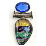Sterling Silver Dichroic Glass Pendant