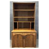 Pine Stepback Bookcase Cabinet