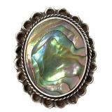 Sterling Silver Abalone Shell Ring