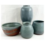 4pc North Carolina Artist Pottery Vessels