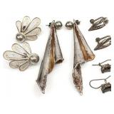 4 Pair Sterling Silver Earrings