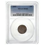1947 Roosevelt Dime PCGS MS66