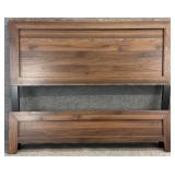 New Modern Wood Tone Queen Size Bed