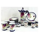 Vintage Hand Painted Porcelain Chocolate Pot Set