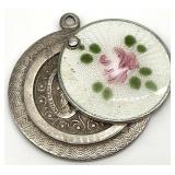 Sterling Silver Enamel Catholic Religious Pendant