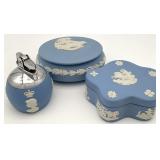 3pc Wedgwood Jasperware Boxes & Table Lighter