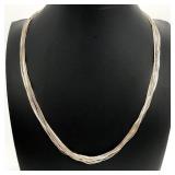 Italian Sterling Silver Multi Strand Necklace