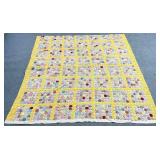 80 x 87 Vintage Handmade Yo Yo Quilt
