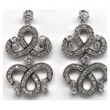 Sterling Silver Clear Stone Drop Earrings