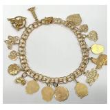 14K Gold Charm Bracelet, 14K Gold Charms