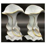 Pair Vintage Calla Lily Vases