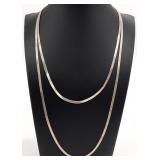 2 Italian Sterling Silver Herringbone Necklaces
