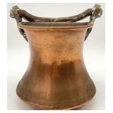 Small Antique Dovetail Seam Copper Pot