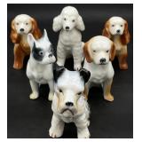 6 Vintage Porcelain Dog Figurines