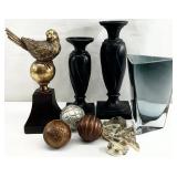 Home Decor Bird Statue, Candle Holders & More